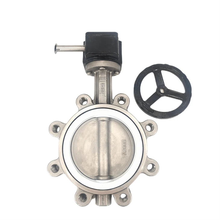 วาล์วปีกผีเสื้อ PTFE แบบตัวหนอน 316L