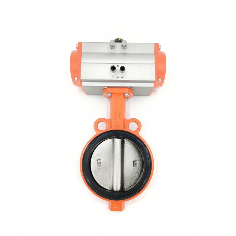 Pneumatic wafer type soft back butterfly valve show