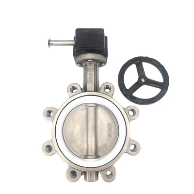 วาล์วปีกผีเสื้อ PTFE แบบตัวหนอน 316L